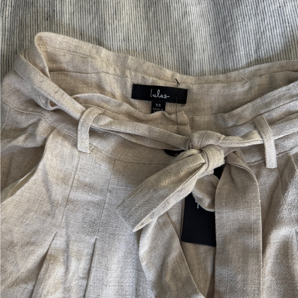 Lulus Beige Tie-Waist Pants